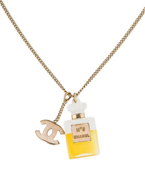 chanel perfume bottle necklace|faceted perfume bottle necklace.